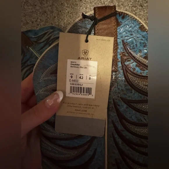 Men’s Ariat Firecatcher Western Well Brown Square Toed Boots - Picture 3 of 5